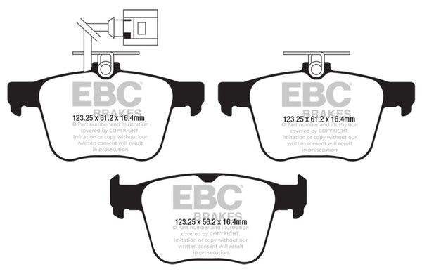 EBC Yellowstuff Rear Brake Pads for 2018 Audi TT Quattro - Performance