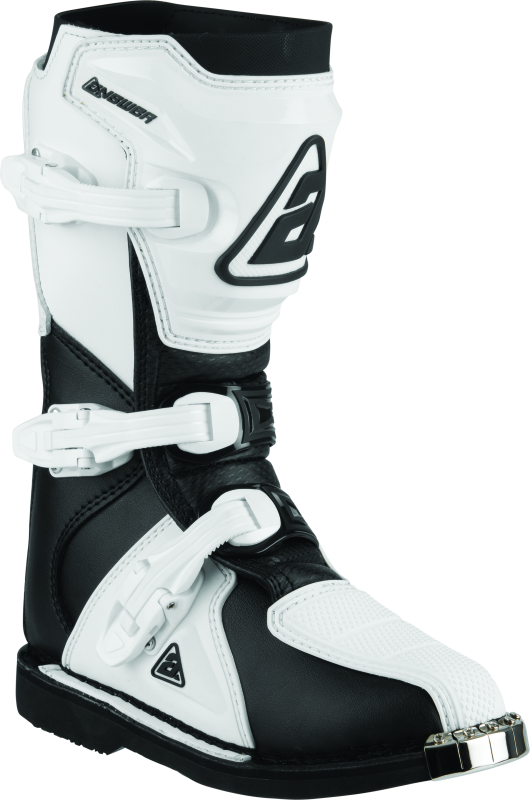 Answer AR1 Youth Motorcycle Boots Size 2 - Black/White