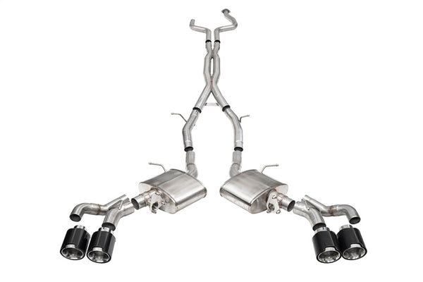 Corsa 2022-25 Cadillac CT5 V Blackwing 3in. Cat-Back w/ Act. Exh. - Dbl X-Pipe - Twin 4.5in. CF Tips