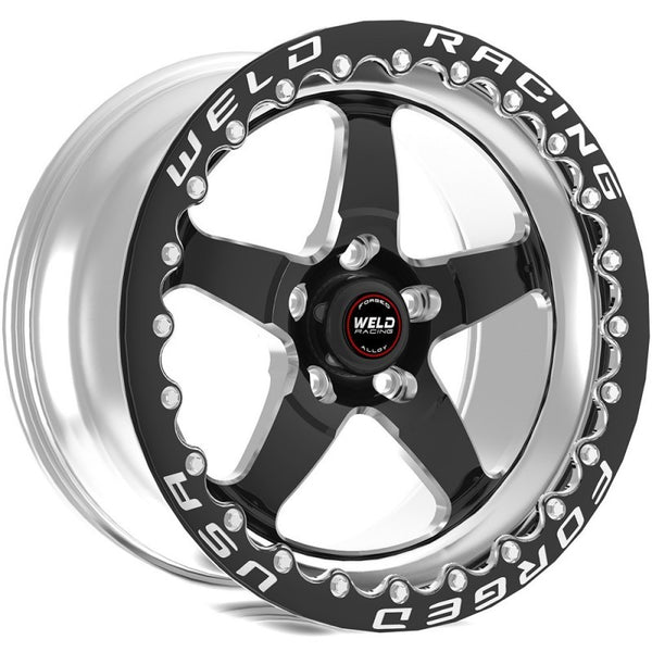 Weld S71 17x10 / 5x5 BP / 7.2in. BS 43mm O/S Black Wheel (High Pad) - Single Beadlock