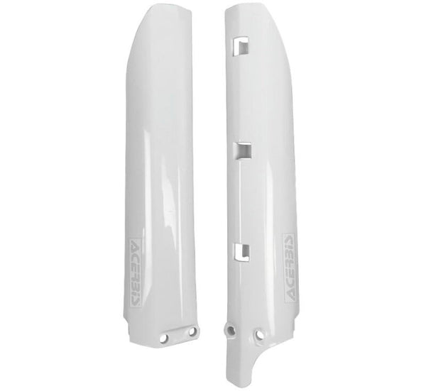 Acerbis Lower Fork Cover Set - White - Yamaha YZ80 1993-2001 / YZ85 2002-2018