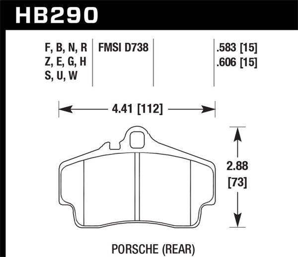 Hawk DTC-60 Race Brake Pads for 98-08 Porsche 911 Carrera 2, 07-08 Boxster S, 06-08 Cayman S