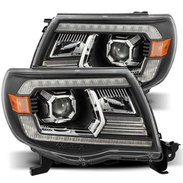 AlphaRex LUXX LED Projector Headlights Black Plank Style Toyota Tacoma 20052011