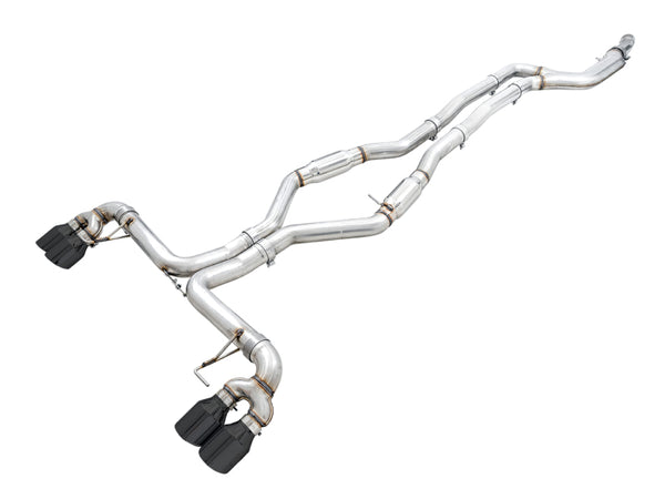 AWE Tuning Track Edition Catback Exhaust for 2019+ BMW M340i G20 - Quad Diamond Black Tips