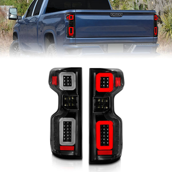 ANZO G2 LED Tail Lights for 20192021 Chevy Silverado 1500 - Black Housing, Clear Lens