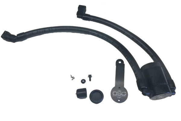J&L 2018-2023 Ford Mustang GT Driver Side 3.0 Oil Separator - Black Anodized
