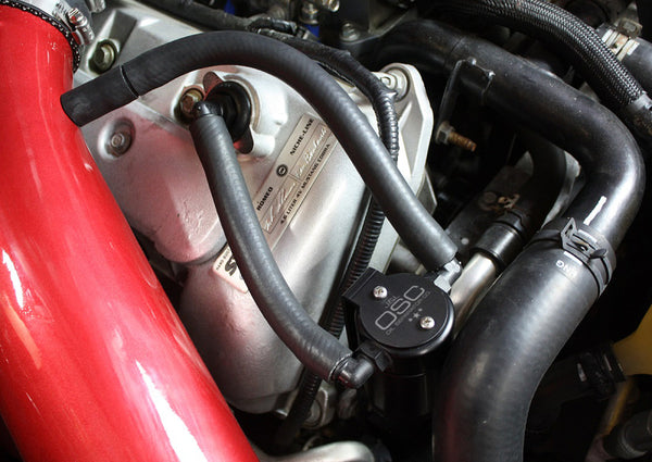 J&L 99-04 Mustang SVT Cobra Passenger Side Oil Separator - Black Anodized 3.0