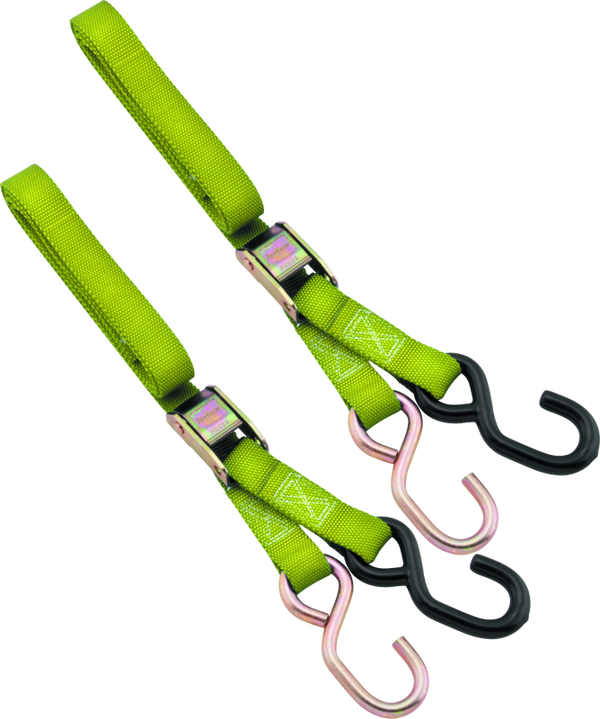 BikeMaster 1-Inch Green Nylon Tie-Down Straps