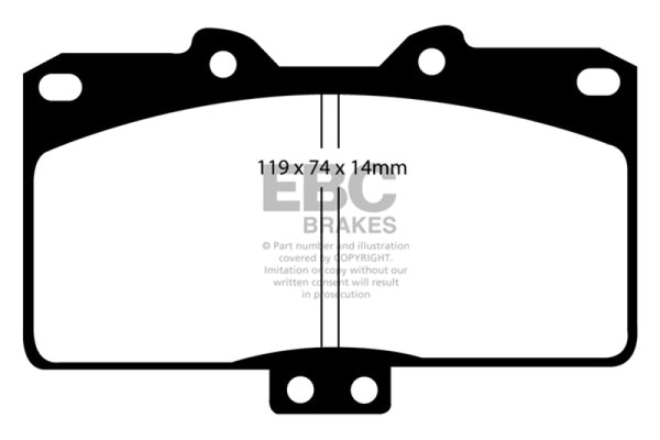 EBC Yellowstuff Performance Brake Pads for 91-93 Dodge Stealth 3.0 4WD