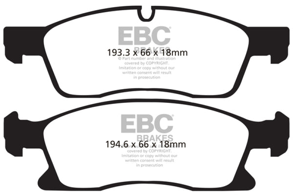 EBC Greenstuff Front Brake Pads for 2011+ Dodge Durango 3.6