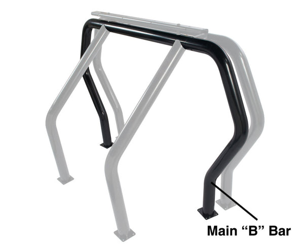 Go Rhino RHINO Bed Bar - Rear Main B Bar - Black - 3" Diameter Steel