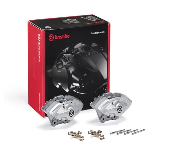 Brembo OE Hydraulic Rear X-Style Brake Calipers - Silver for BMW M2 (16-21), M3 (17-18), M4 (17-20), M235i (14-16)