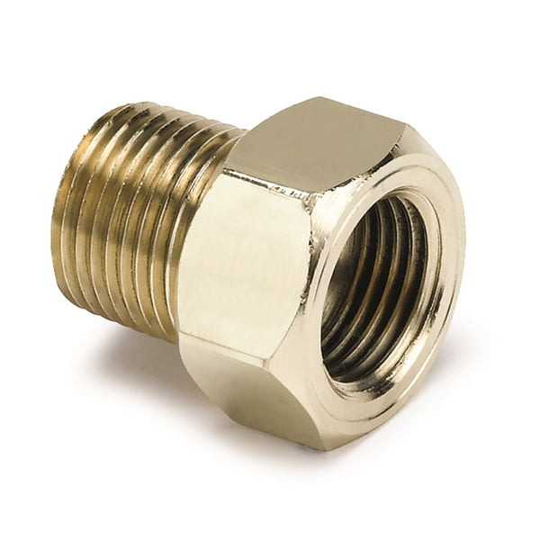 AutoMeter 3/8" NPT Mechanical Temperature Gauge Adapter 5/8"-18 UNF Female to 3/8" NPT Male (Brass)