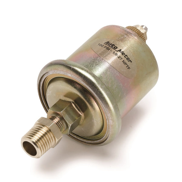AutoMeter 0100 PSI Oil Pressure Sensor 1/8in NPT Male Short Sweep Electric Gauges