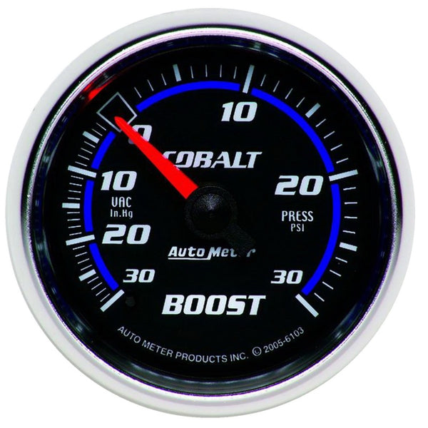 AutoMeter Cobalt 52mm Mechanical Boost Gauge 30 PSI (1/8" NPT)