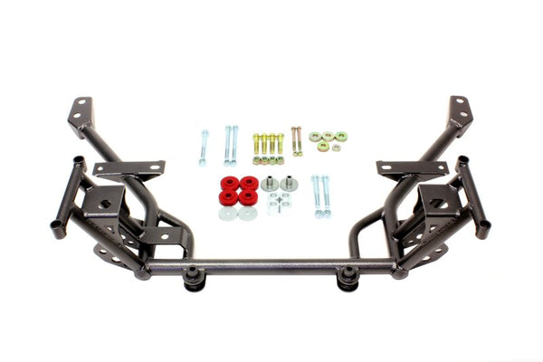 BMR Tubular K-Member for 2005-2014 S197 Mustang - Lowered Motor Mounts & Standard Rack - Black Hammertone
