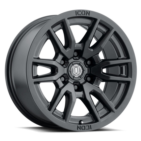 ICON Vector 6 Satin Black Wheel 17x8.5 6x5.5 Offset 25mm 95.1mm Bore