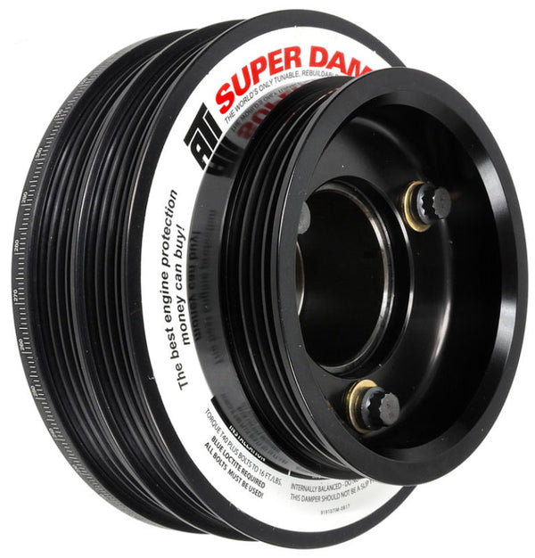 ATI 5.67in Aluminum Crankshaft Damper + Power Steering Pulley for Nissan RB26 (R32)