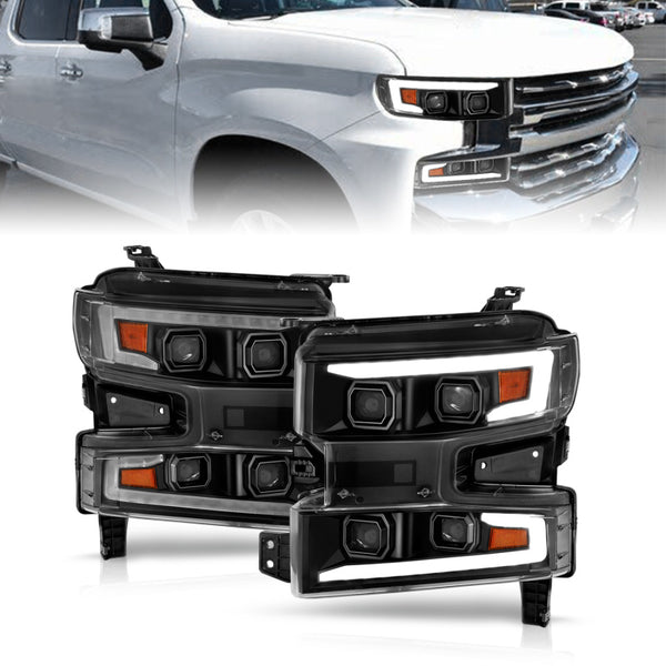 ANZO LED Projector Headlight w/ Light Bar (RH/Passenger) for 20192022 Chevrolet Silverado 1500