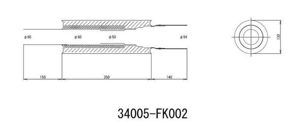 HKS Universal Stainless Steel Hi Power 130mm Titanium Muffler