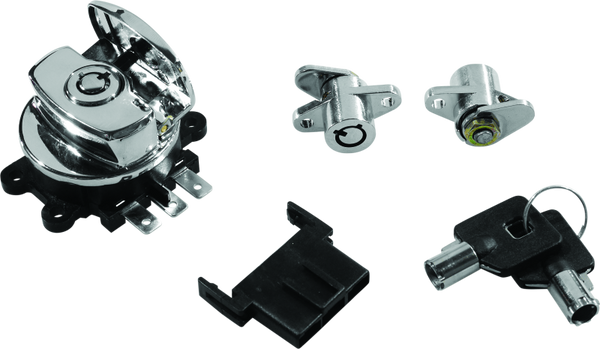 Bikers Choice Chrome Saddlebag Lock Kit Harley-Davidson Road King FLHR/FLHRC/FLHRCI/FLHRI (19992013)
