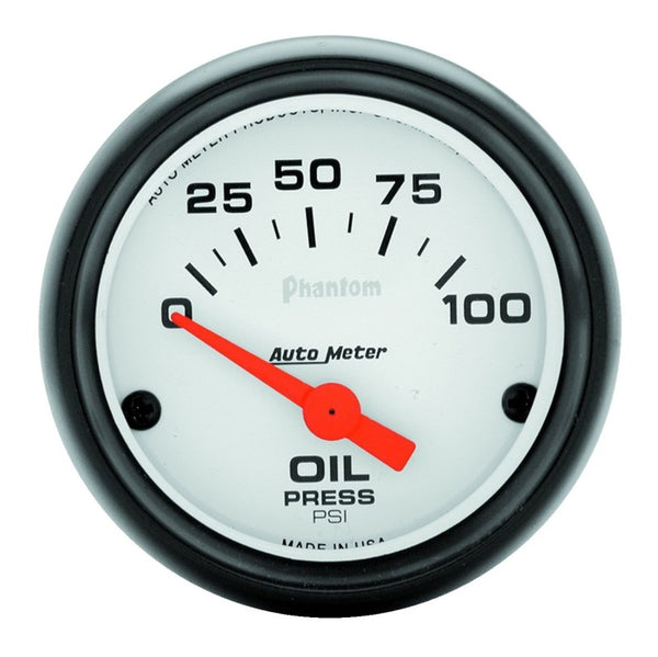 AutoMeter Phantom 52mm Electric Oil Pressure Gauge 0100 PSI