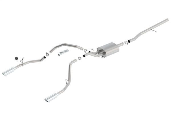 Borla Cat-Back Exhaust System for 2014 Chevrolet Silverado/Sierra 1500 - S-Type, 2.75in Inlet, Dual 2.25in Outlet, 4in Tips