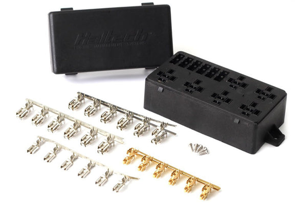 Haltech 6 Circuit Fuse Box with Lid and Pins