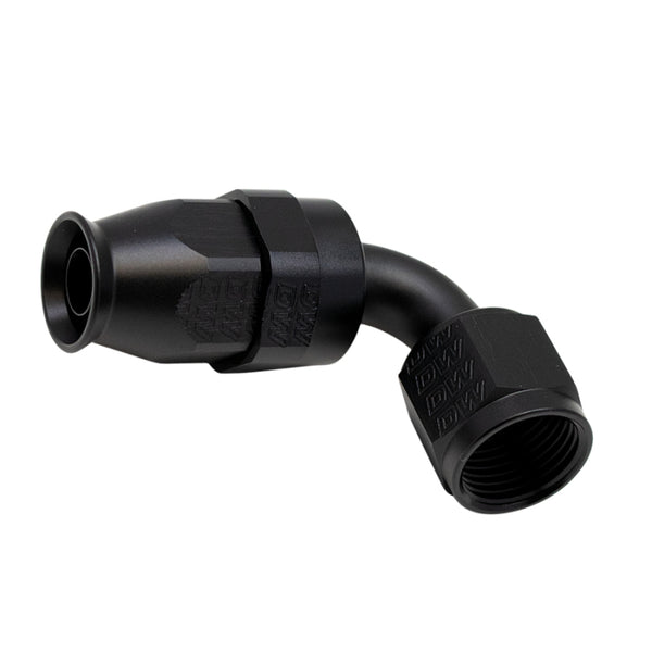 DeatschWerks 8AN Female 90-Degree Swivel PTFE Hose End - Anodized Matte Black