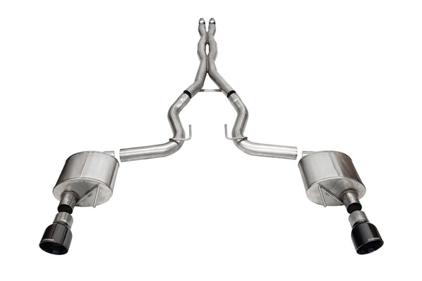 Corsa 24+ Ford Mustang GT Xtreme Cat-Back Ex. Sys. 3.0in Dual Rear Exit w/4.5in Black PVD Pro Tips