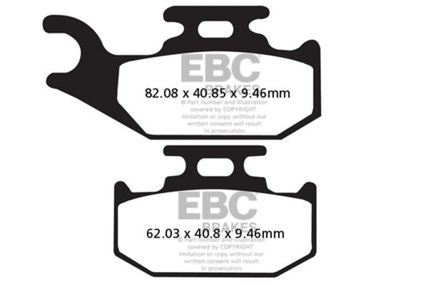 EBC 01-04 Bombardier/BRP Traxter XL 4x4 Front/Rear FA-SFA-X Brake Pads