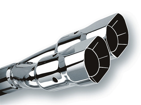 Borla Universal Polished Dual Square Angle-Cut Exhaust Tip - 2.5" Inlet, 2.875" x 3.375" Outlet