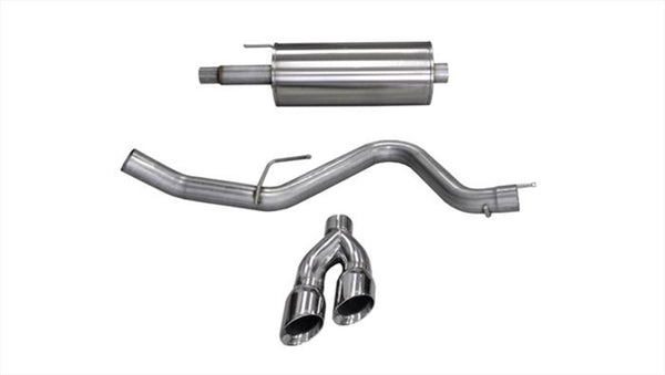 Corsa Catback Exhaust for 15-20 Ford F-150 5.0L V8 Super Crew Cab - Polished, Dual 4in Tips