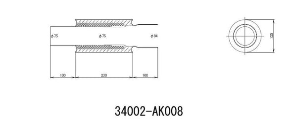 HKS Universal Muffler EX H/M SUS 130-75