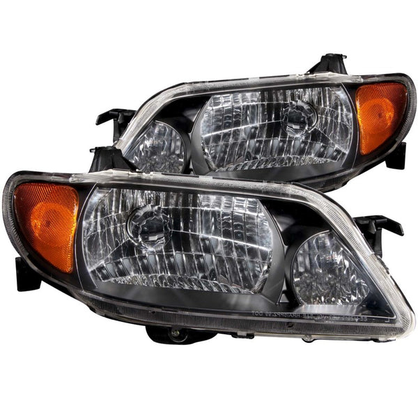 ANZO Crystal Headlights Black Housing for Mazda Protege 2001-2003 (Pair)