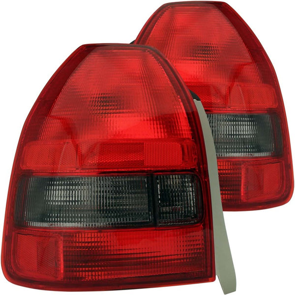 ANZO Red/Smoke Tail Lights Pair for 19962000 Honda Civic 3-Door
