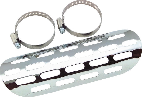 Bikers Choice Chrome Perforated Heat Shield for 1 3/4" & 2" Exhaust Pipes
