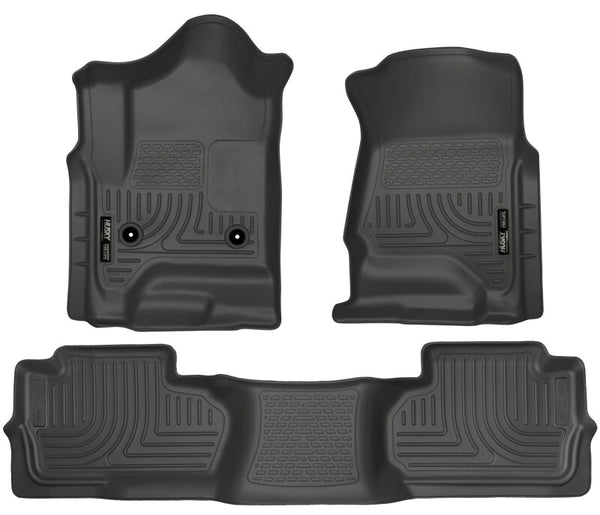 Husky Liners WeatherBeater Floor Mats for 2014 Chevrolet Silverado/GMC Sierra Double Cab - Black