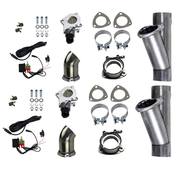 Granatelli 2.5" Electronic Dual Exhaust Cutout - Aluminized Mild Steel