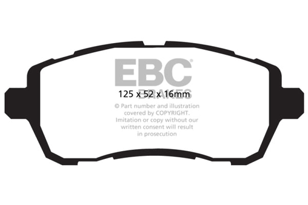 EBC Yellowstuff Front Brake Pads for 2010+ Ford Fiesta 1.6L (Excl ST)