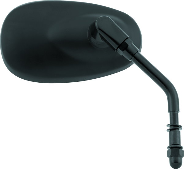 BikeMaster Matte Black Oval Mini Side Mirror for Harley (Each)