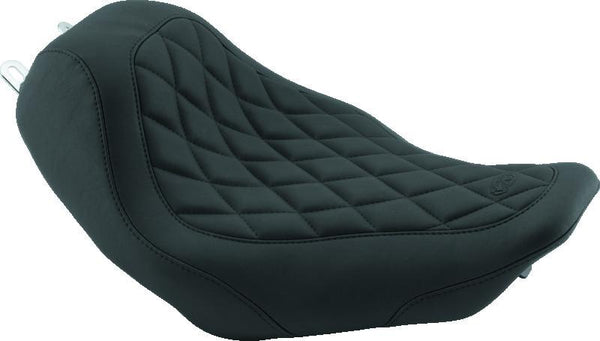 Mustang 08-21 Harley Electra Glide Std,Rd Glide,Rd King,Str Glide Solo Seat Diamond Stitch -Brown
