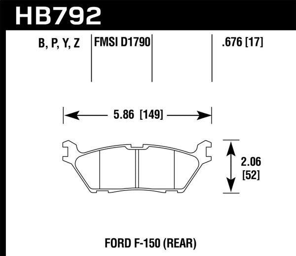 Hawk Performance LTS Rear Brake Pads for 2015 Ford F-150