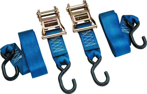 BikeMaster Heavy-Duty Ratchet Tie-Downs 2in x 84in (Blue)