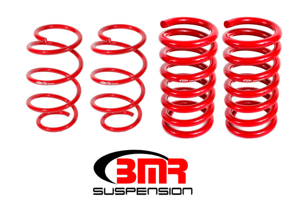 BMR Suspension Lowering Springs for 15-17 S550 Mustang - Drag Version (Set of 4) - Red