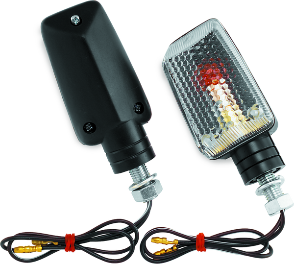 BikeMaster Universal Mini-Stalk Marker Light - Black Housing, Clear Lens