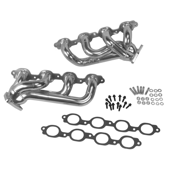 BBK Shorty Tuned Length Headers Polished Silver Ceramic GM Trucks 20142018 5.3L/6.2L