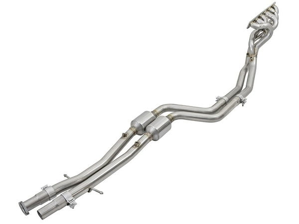 aFe Twisted Steel Long Tube Headers with Mid Pipes (Catted) for 96-99 BMW M3 L6-3.2L S52