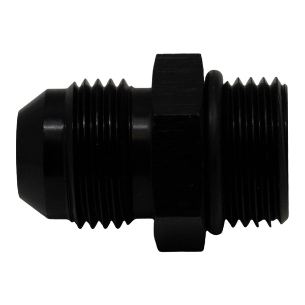 DeatschWerks 8AN ORB Male to 8AN Male Flare Adapter with O-Ring - Anodized Matte Black
