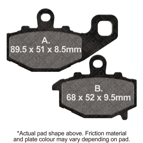 EBC 1993 Kawasaki ZR 550 Zephyr Rear Left/Right FA-SFA-TT-X Brake Pads